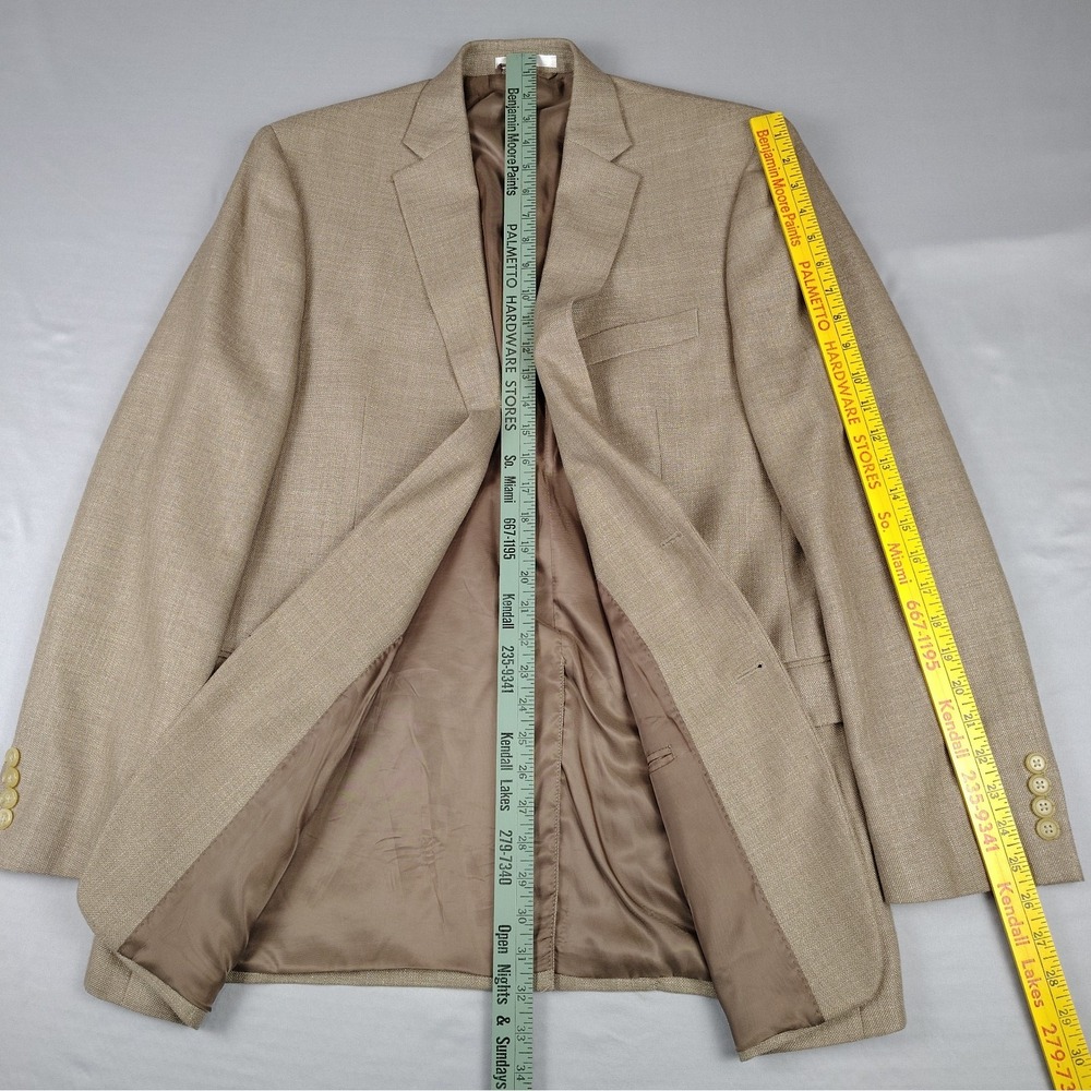 Lauren Ralph Lauren 42L Mens Sport Coat Tan Linen Blend 2 Button Blazer Macy's - Picture 3 of 15